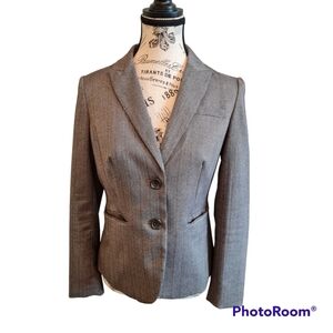 Banana Republic Classic Fit Brown Stripped Jacket/Blazer